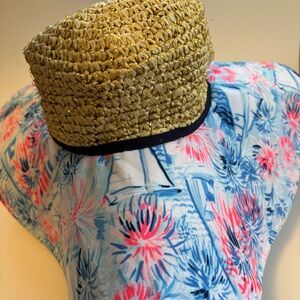 Lilly Pulitzer Pink and Blue Floral Hat